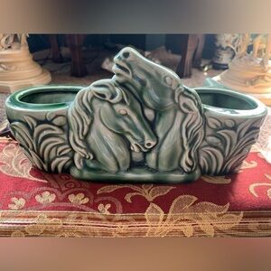 Vintage Green Horse TV Planter/TV Lamp
